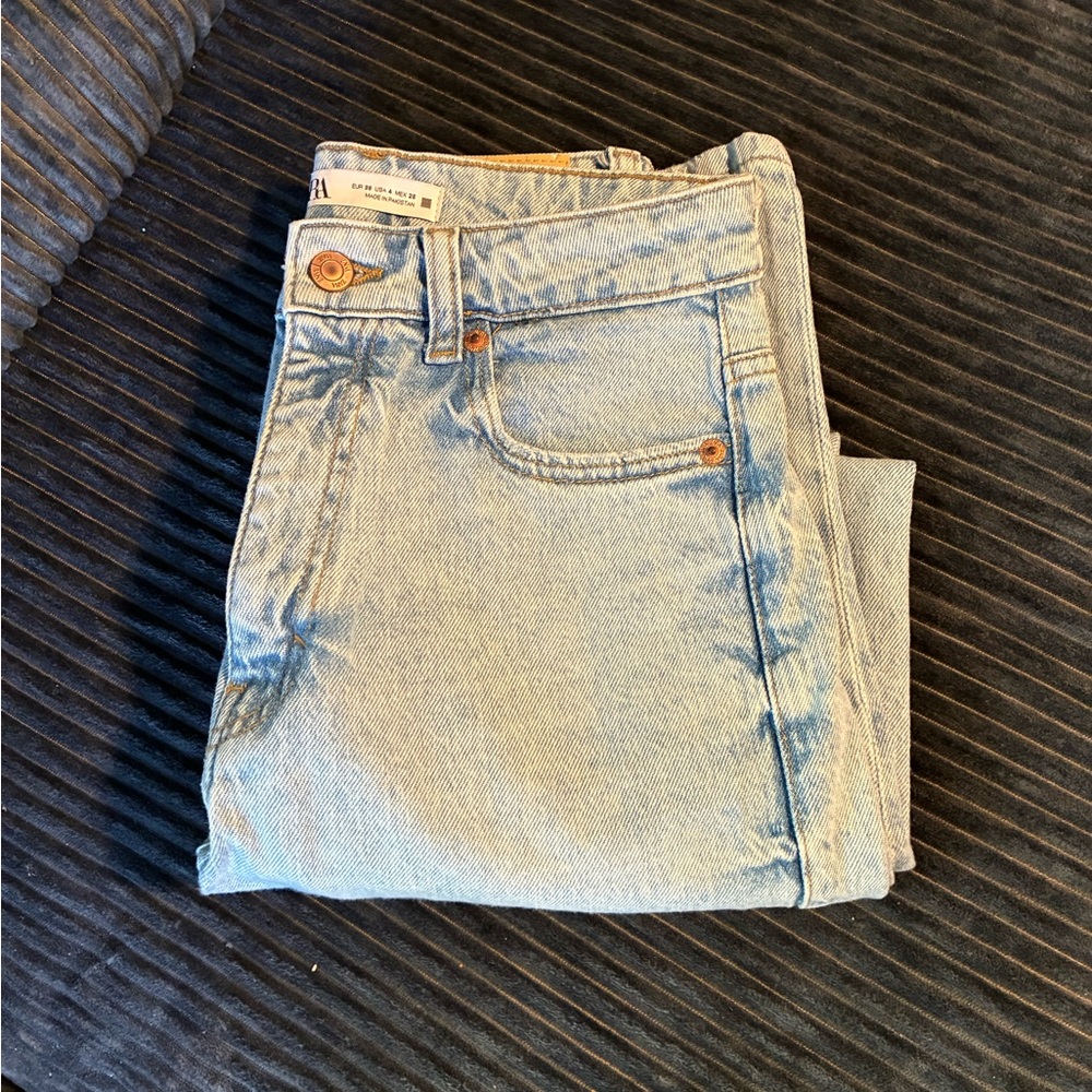 Zara Light Blue High Rise Jeans